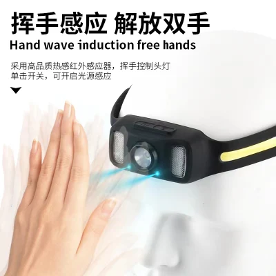  LED Rechargeable Motion Sensor Slicon Headlight