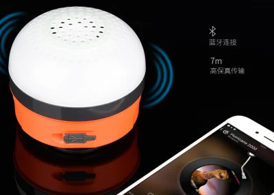  Wholesale Portable Waterproof LED Camping Tent Lantern Multi-Function Bluetooth Speaker Camping Tent Lamp Hanging Emergency LED Camping Light