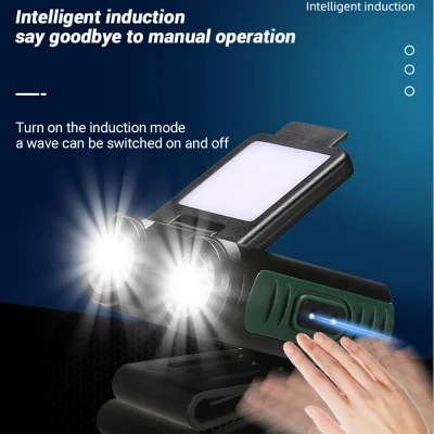  LED Strong Light Sensor Headlamp Multifunctional Night Fishing Hat Clip Light