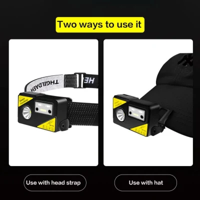  Upgrade 250 Lms Lightweight Waterproof Headlamp Flashlight Motion Sensor Highlight USB Rechargeable LED Headlamp with Head Strap