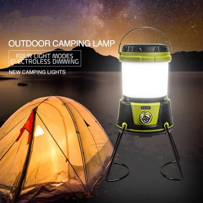 1000lm Rechargeable 6000mAh Li-ion Battery Dimmable Emergency Camping Light with Power Bank Function