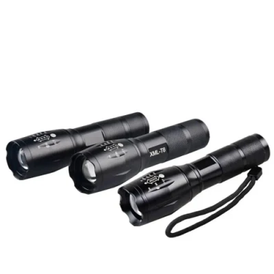 T6 LED Rechargeable High Beam Torch Lights with Lanyard for Outdoor Camping