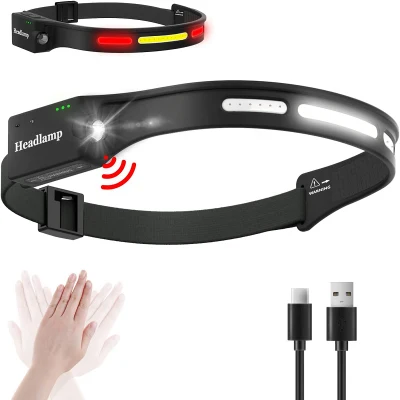  Brightenlux High Lumen Dual Light Sensor Rechargeable Mining Battery Motorcycle Whaterproof COB LED Headlamp