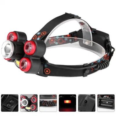 High Powerful Rechargeable Head Torch Light 18650 Aluminum Torch Lamp Camping LED Headlight Lence Zooming Emergency COB LED Headlamp