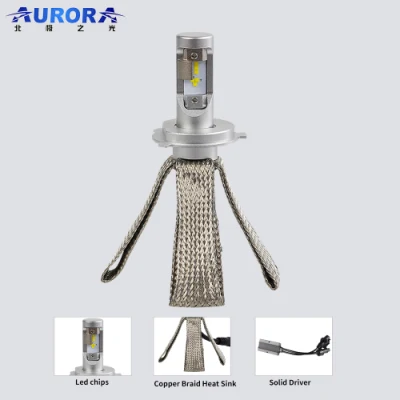  Aurora LED IP68 Waterproof Flexible Folding Fanless 12000lm Copper Belts Car Headlight