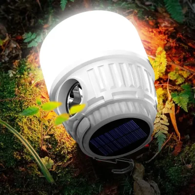  Solar LED Camping Light USB Rechargeable Bulb for Outdoor Tent Lamp Portable Lanterns Emergency Lights for BBQ Hiking Power Bank