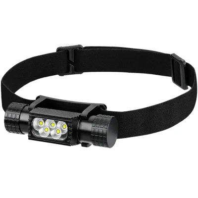 USB Rechargeable Waterproof LED Dual Light Source Hiking Hiking Camping Head Lamp Outdoor Night Fishing Running Sensor Strong Bald Lamp