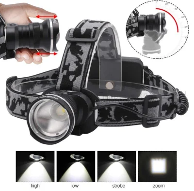 3 Work Mode Camping Head Torch Light CREE T6 Zoomable Adjustable Headlamp Waterproof Head Torch Lamp Aluminum Boody Camping LED Headlamp