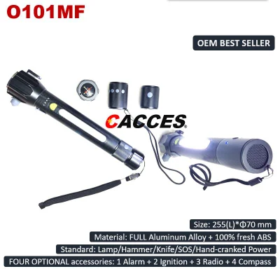  Car Safety Hammer Flashlight, Tactical Emergency Rescue Tool LED High Lumen Rechargeable Solar/Hand-Cranked Power Escape Kit, Hammer&Cutter&Ignition&Radio&Alarm
