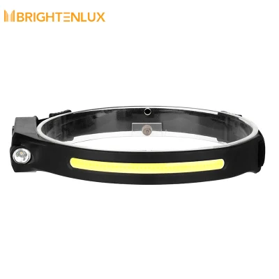 Brightenlux 350lumen USB Rechargeable COB Silicone LED Head Lamp, Adjustable Outdoor Camping Waterproof Headlamp