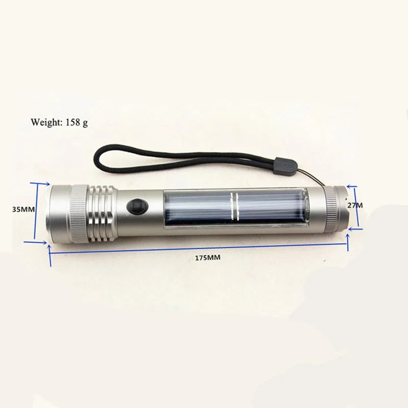 Goldmore 200lm Aluminum Solar Torch Rechargeable Flashlight with 26 LED Beam for Outdoor Use