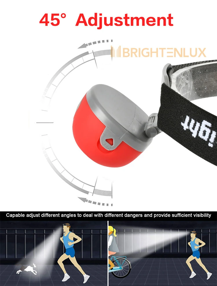 Brightenlux New Kid Design 3 Modes 3*AAA Dry Battery Comfortable Portable Waterproof Mini COB LED Outdoor Headlamp