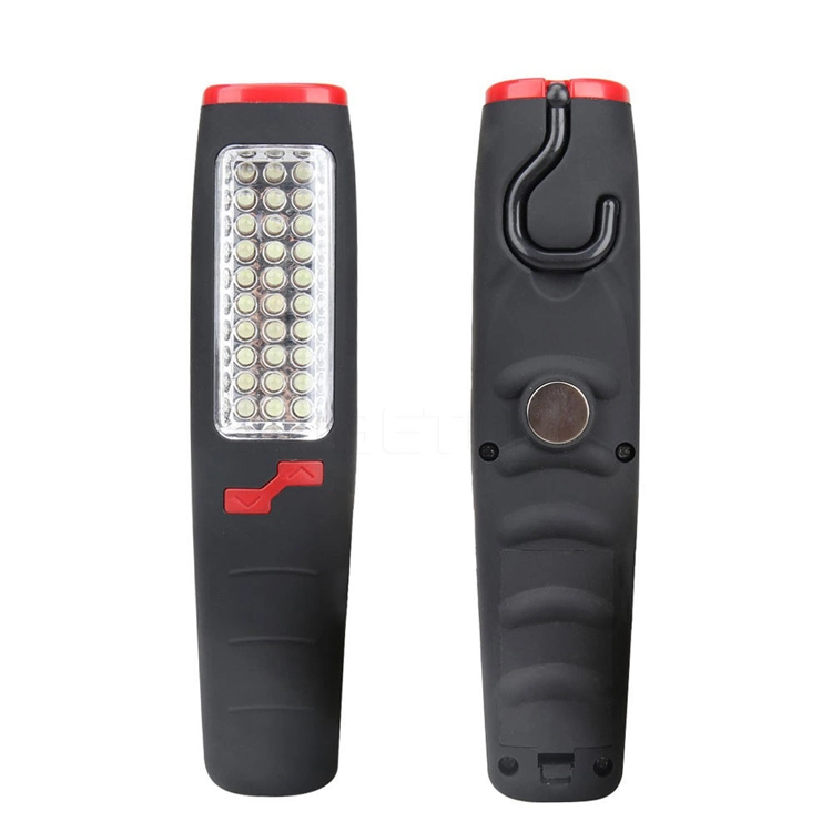 Portable Car Outdoor Repair Camping Flashlight 30+7 LED Work Light with Magnetic and Hook for Emergency, Camping