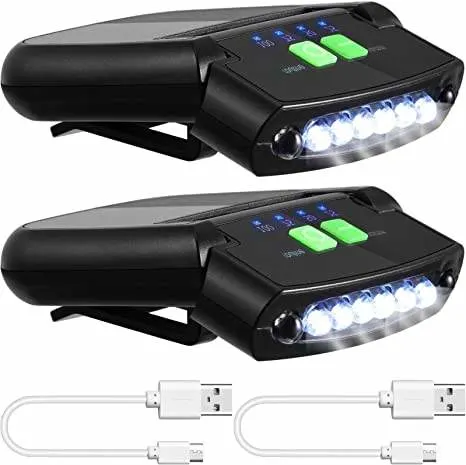 Helius USB Charging Cap Flashlight Clip Cap Lamp Waterproof Hands-Free LED Headlamp