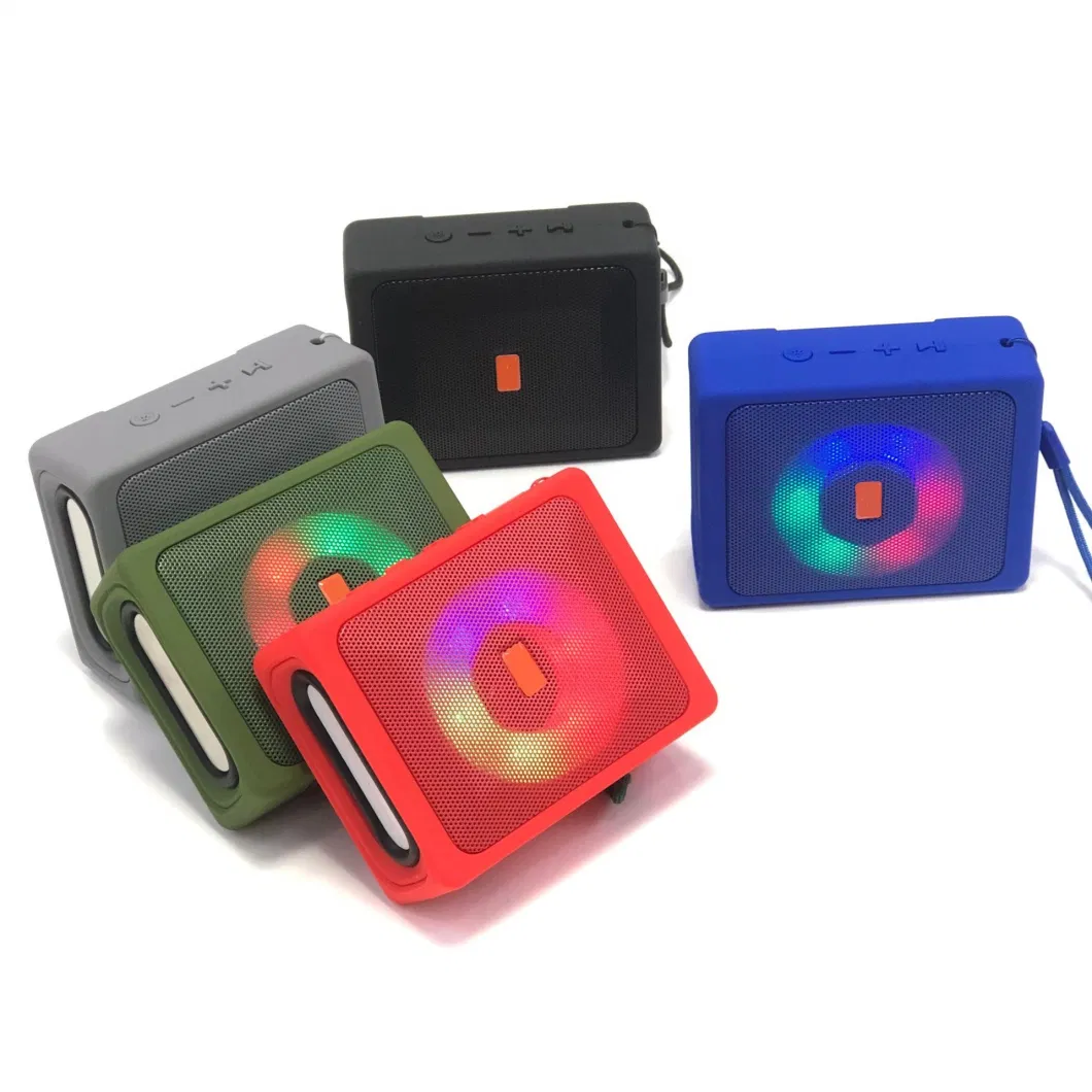 Outdoor Wireless Portable Lanyard Bluetooth Speaker Colorful Night Light Portable Mini Audio Camping Light_Red