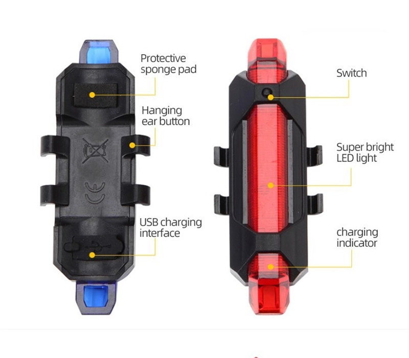 Mini LED Bike Light USB Charging Tail Lamp Bike Taillight Waterproof Rear Bike Light