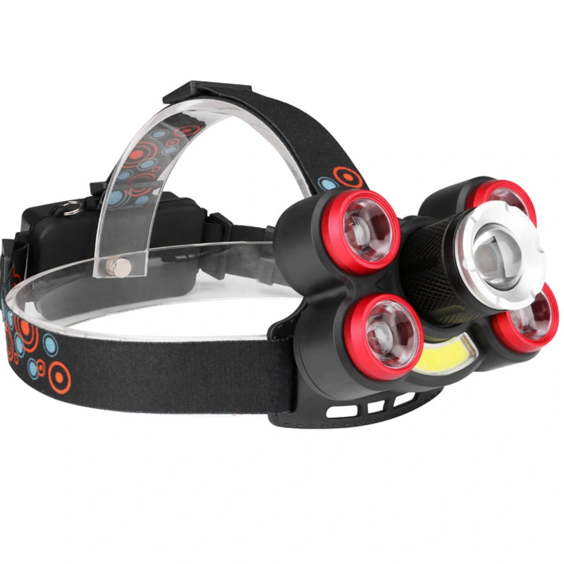 Outdoor Hiking Zoomable Rechargeable Head Torch Lamp Quality Powerful LED Head Light Powerful Headlight Camping COB LED Headlamp