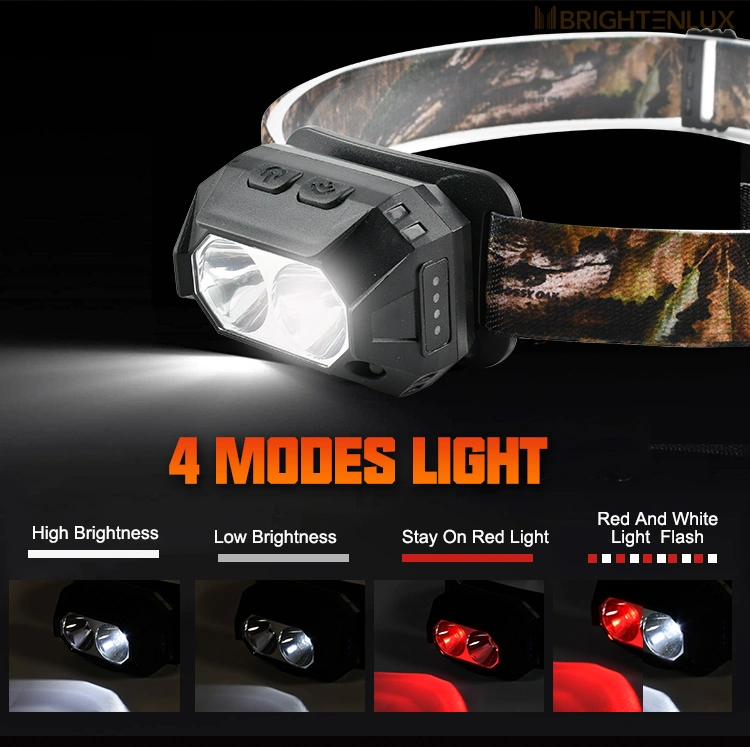 Brightenlux ABS 150 Lumen Rechargeable Sensor Head Torch Light Lithium Batteries LED Headlamps