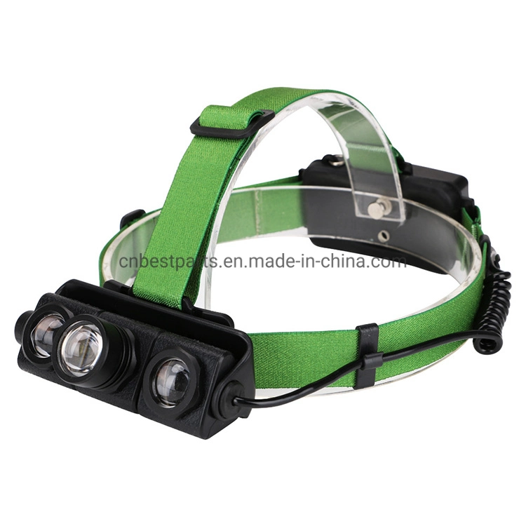 400 Lumen High Power Zoomable T6 Emergency Head Torch Lighting Rechargeable LED Headlamp Portable Warning Flashing LED Headlight