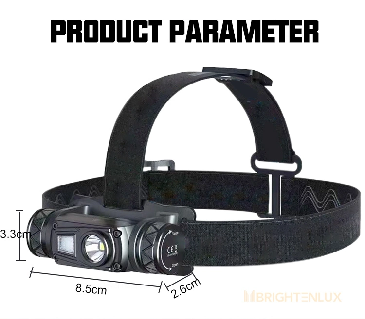 Brightenlux 2023 Hot Sale Adjustable Belt Super Power Rechargeable Mining Battery Working Whaterproof COB LED Headlamp