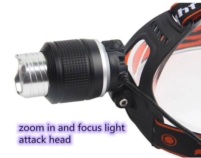 Zoomable Camping Light Super Bright Headlamp LED White/Blue Light Fishing Headlamp