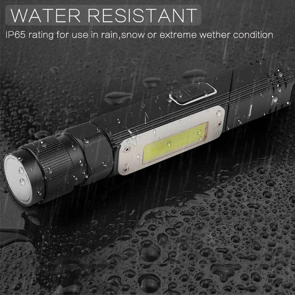 Multifunction Tactical USB Rechargeable Torch Flashlight Waterproof Headlamp