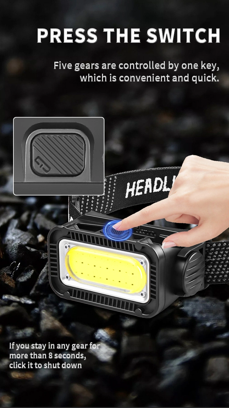 Low Price High Quality LED Headlamp Rechargeable Waterproof COB Head Torch