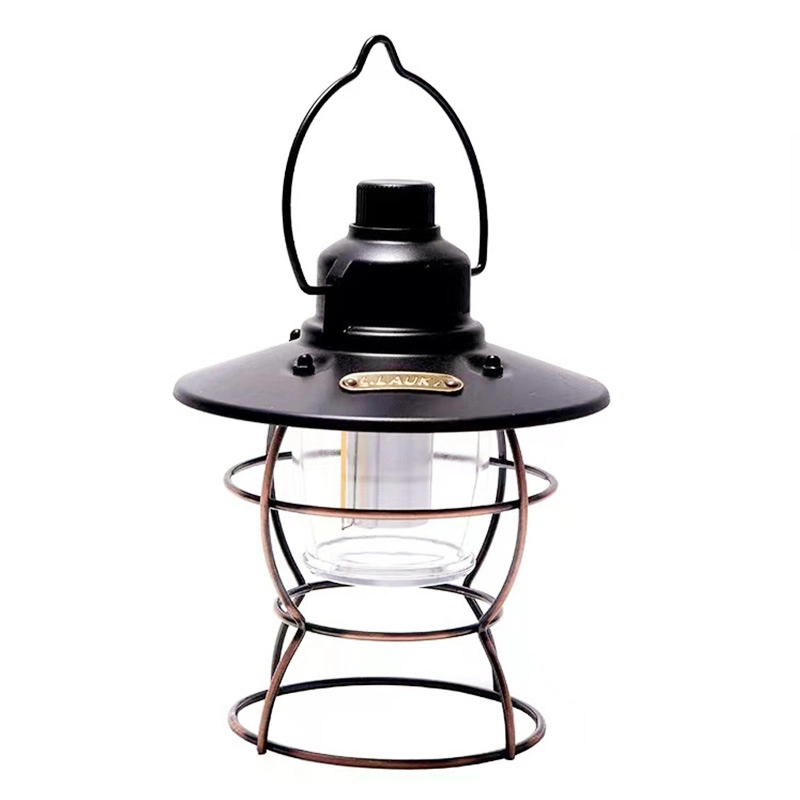 LED Retro Portable Tent Atmosphere Lamp Flame Lantern Camping Lights