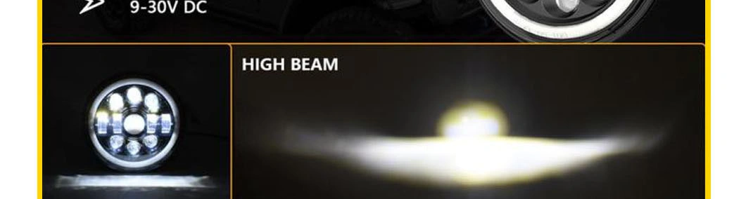 Round Headlamp Angel Eye Ring Fog Lamp Beam Turn Signal for Jeep