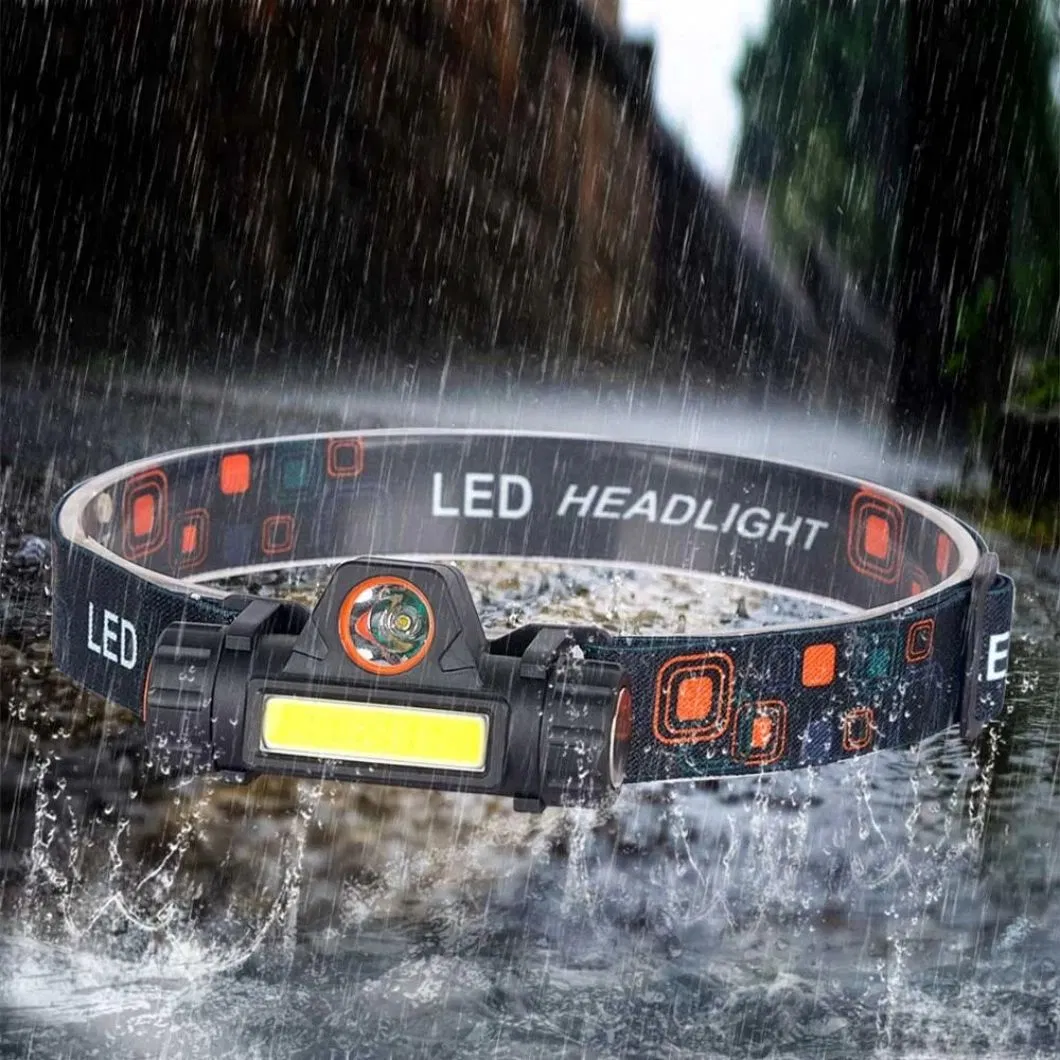 Helius Zoomable Built-in Battery Camping COB USB Rechargeable LED Headlamp