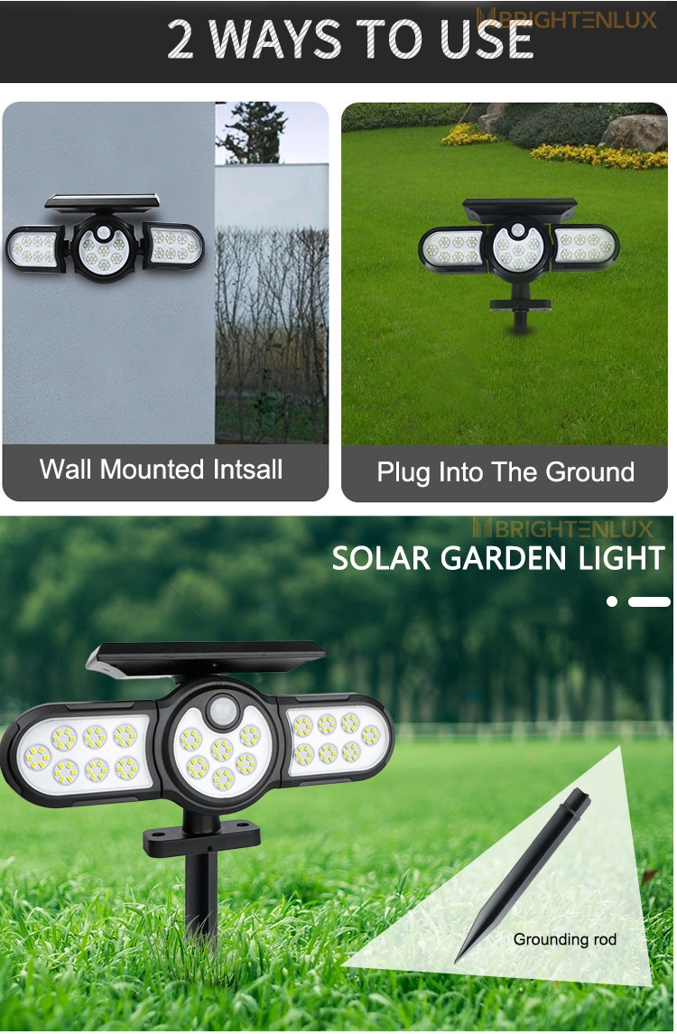 Brightenlux Factory Supply Cheap High Power Solar Energy IP65 Waterproof LED Motion Sensor Solar Garden Light with 3 Modes