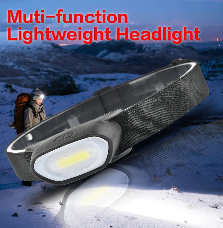 Brightenlux Customized Logo Lightweight Dismountable 2*AA Dry Battery COB LED Mountain Bike Camping Tactical Mini Headlamp