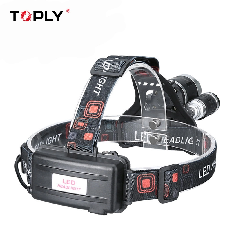New Three-Head Fixed Focus Strong Outdoor Lighting LED Intelligent Induction Charging Headlamp Night Riding