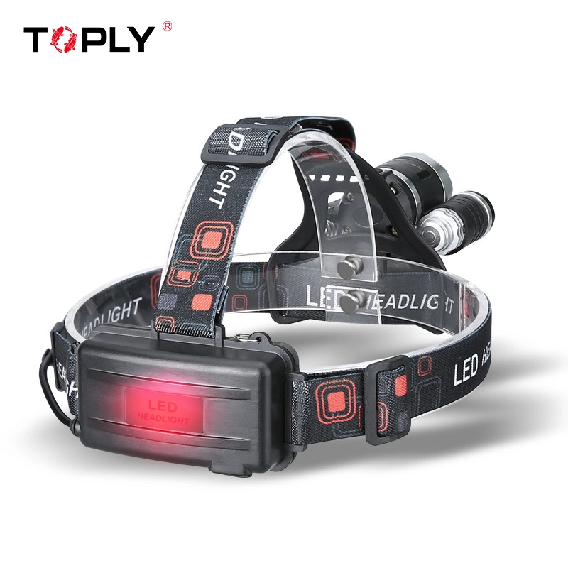 New Three-Head Fixed Focus Strong Outdoor Lighting LED Intelligent Induction Charging Headlamp Night Riding