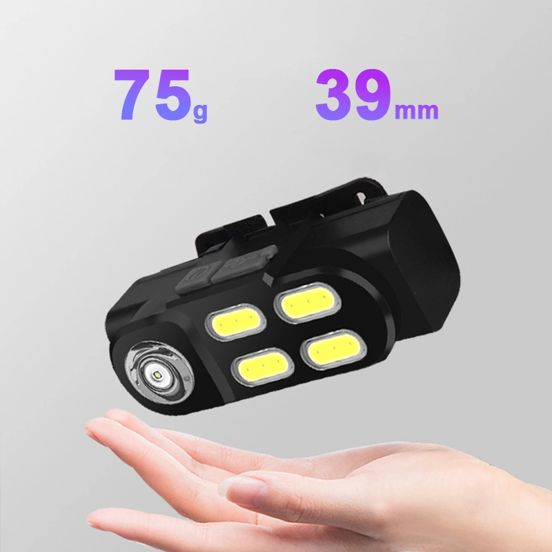 Helius LED+4*COB High Lumen Headlamp ABS Built-in 18650 Battery USB Rechargeable LED Headlight