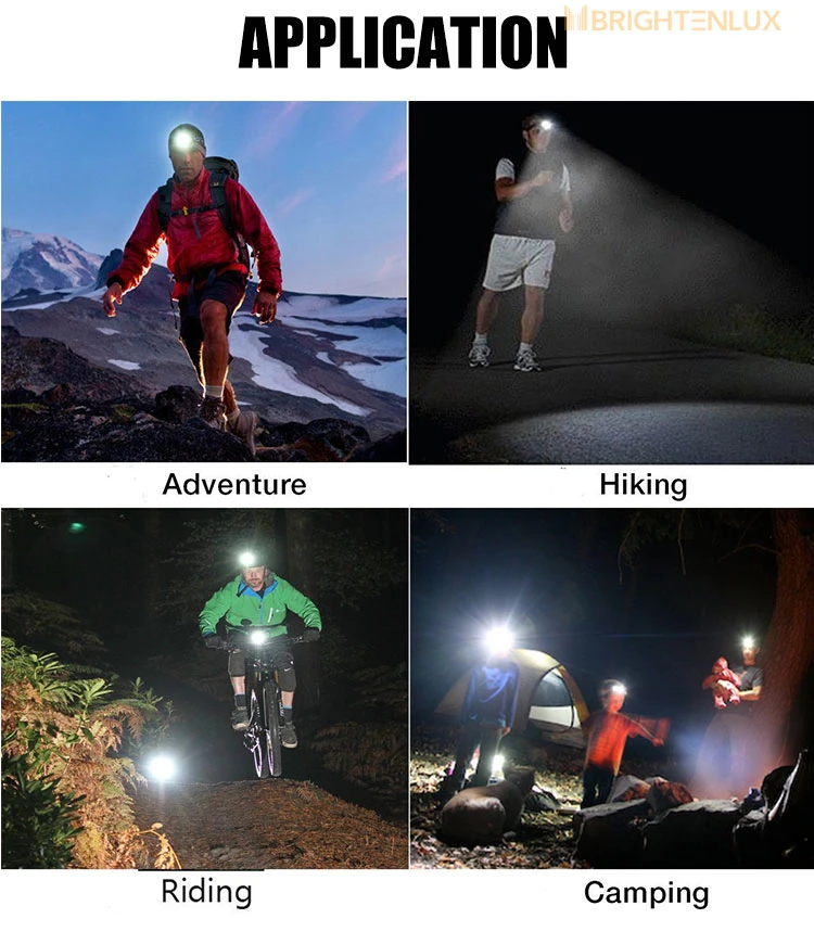 Brightenlux Hot Selling Lightweight Headlamp Rechargeable Red Multi-Functional LED Headlamp
