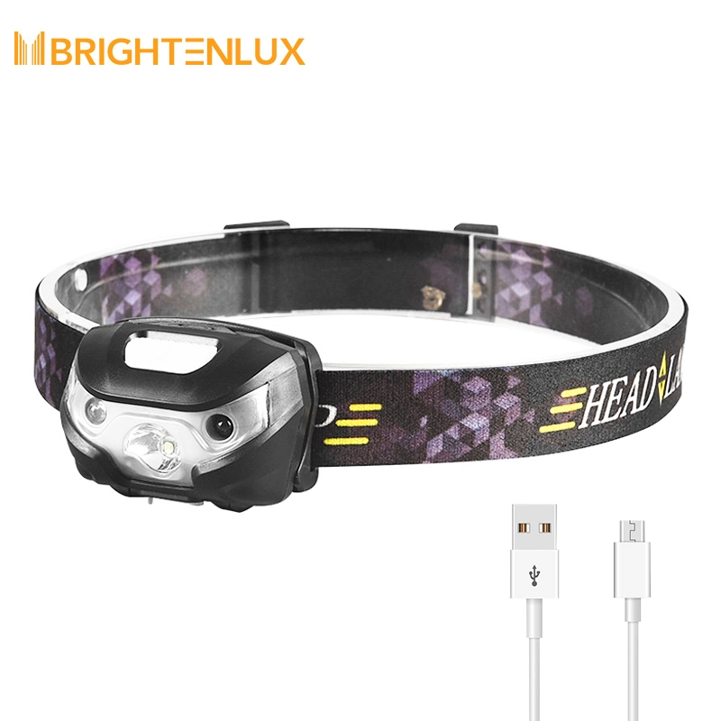 Brightenlux Hot Sale High Bright Adjustable Belt USB Rechargeable Portable LED Headlamp Flashlight for Running