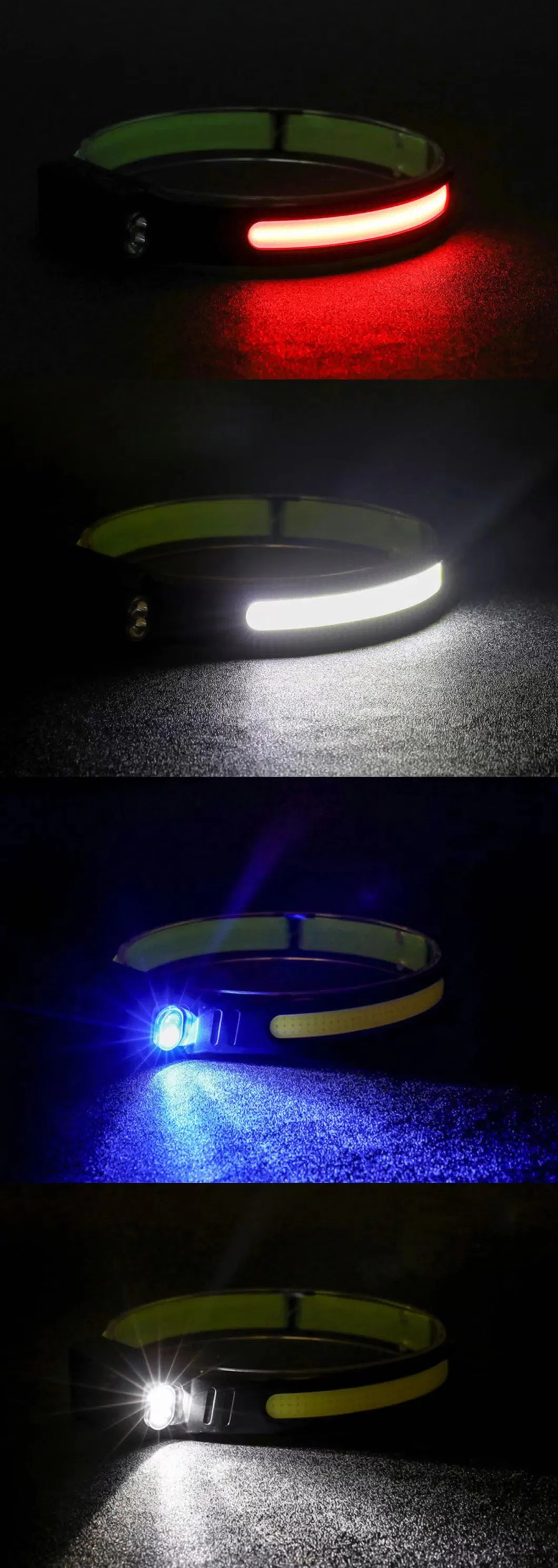 Head Torch Chargeable Band Induction Head Lamp COB Fishing Running Headlamp