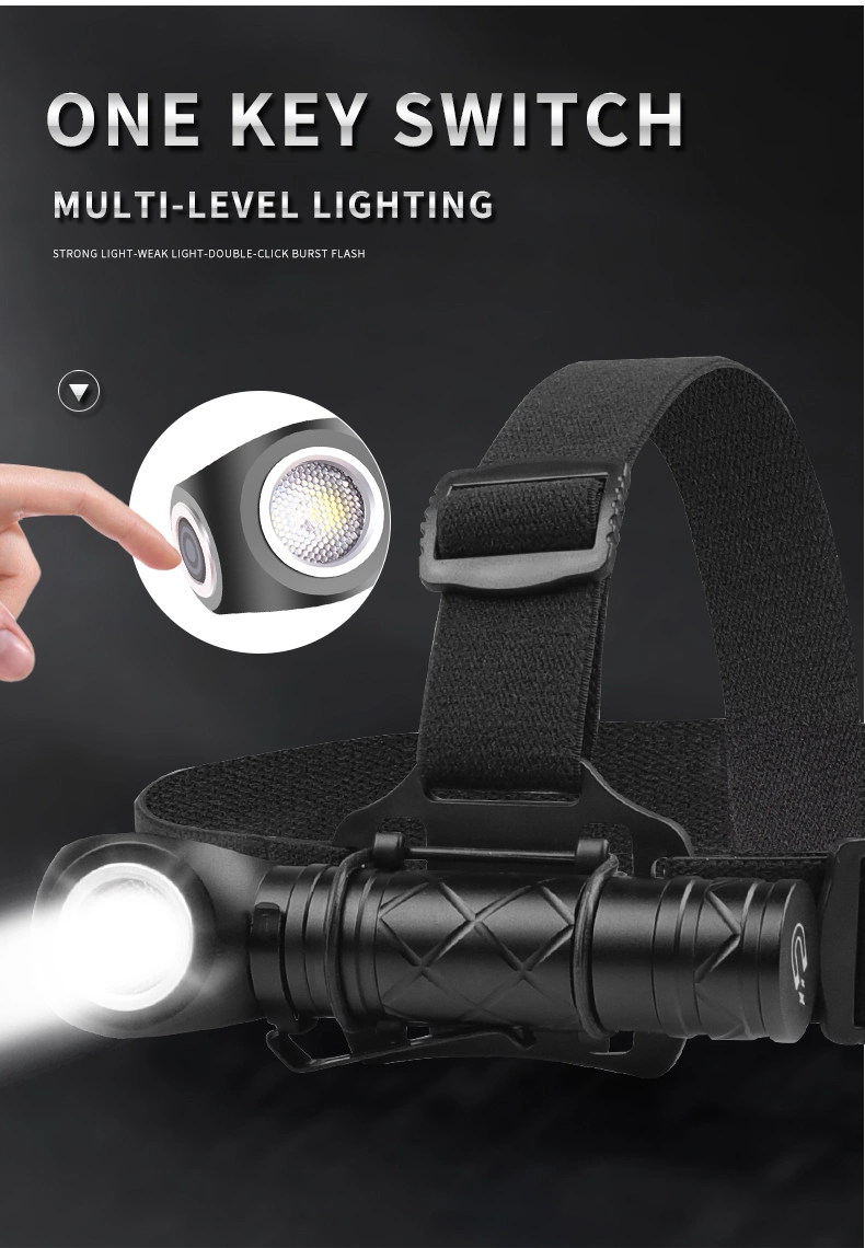 Glodmore2 USB Rechargeable LED Headlamp 3 Modes 1200lm 18650 Headlight Portable P8 Flashlight with Magnet Tail