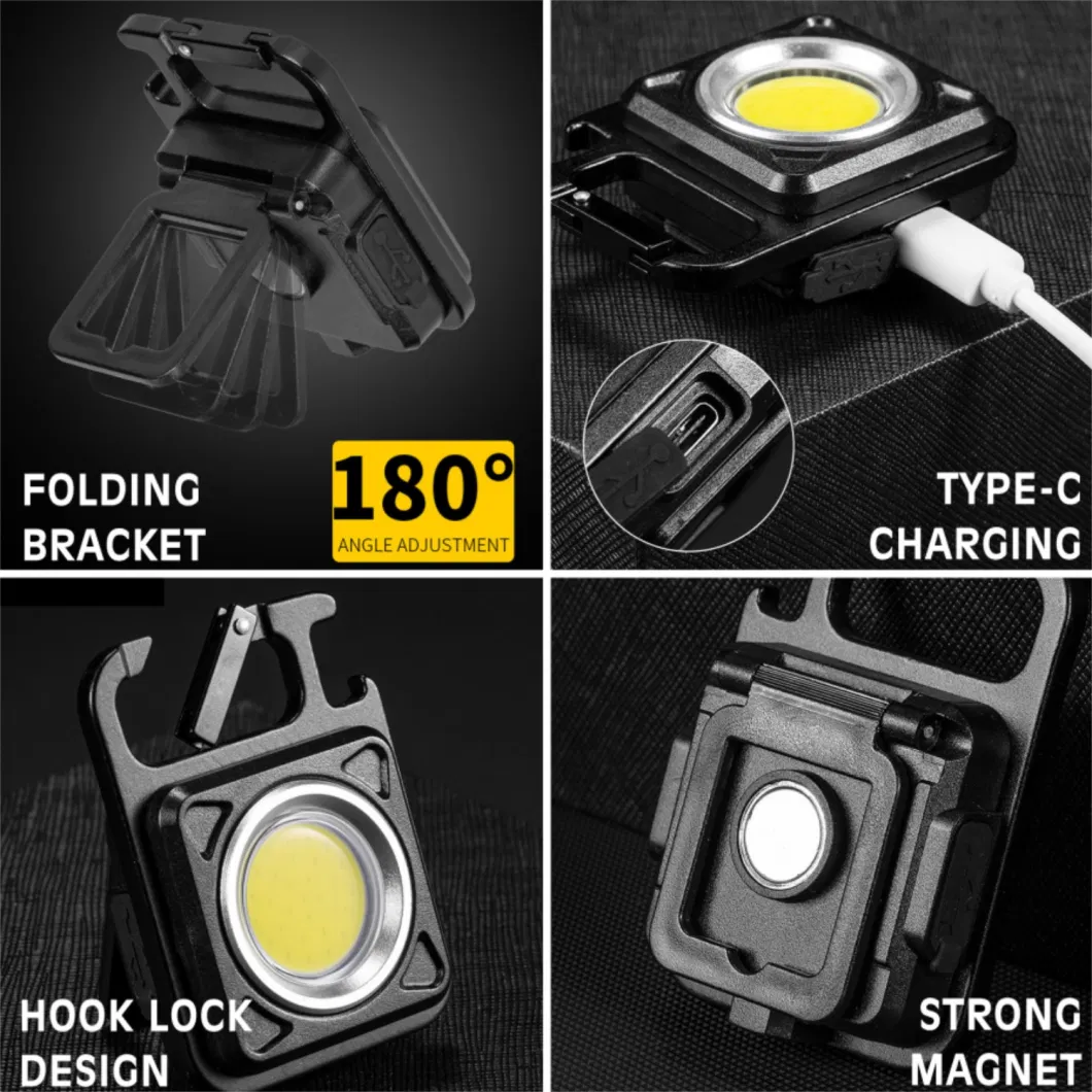 Portable Magnetic Opener Outdoor Camping Lights Keychain Light