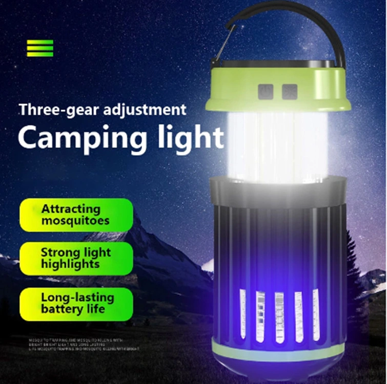 Solar Rechargeable Tent Light Outdoor Household Super Bright Mosquito Killing Camping Light