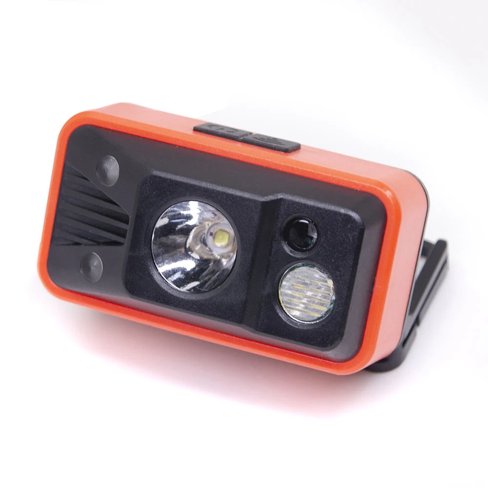White Red Sensor Motion Detection Night Vision Flashlight 5W Xpg LED Headlamp