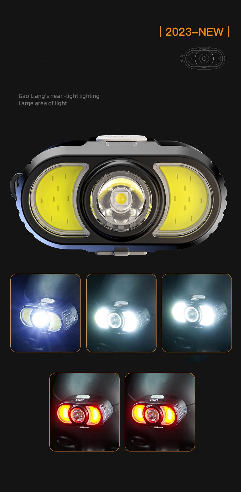 Goldmore1 Strong Long-Distance Headlamp USB Rechargeable Portable Head Lamp Outdoor Night Running Light Night Fishing Light