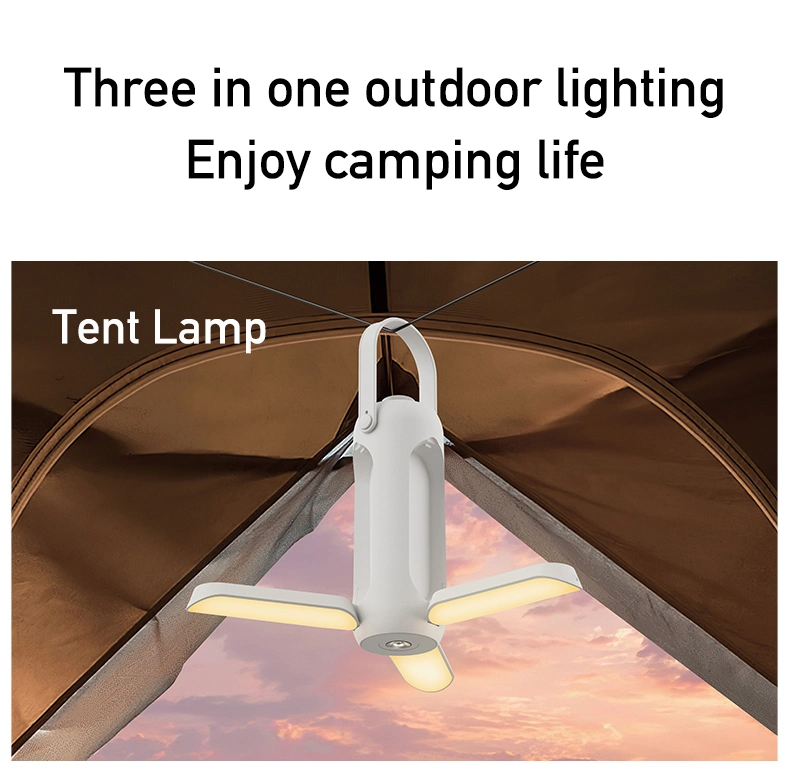 Tri-Color Non-Polar Dimming Tent Light Outdoor Camping Sos Red Flashing Light Charging
