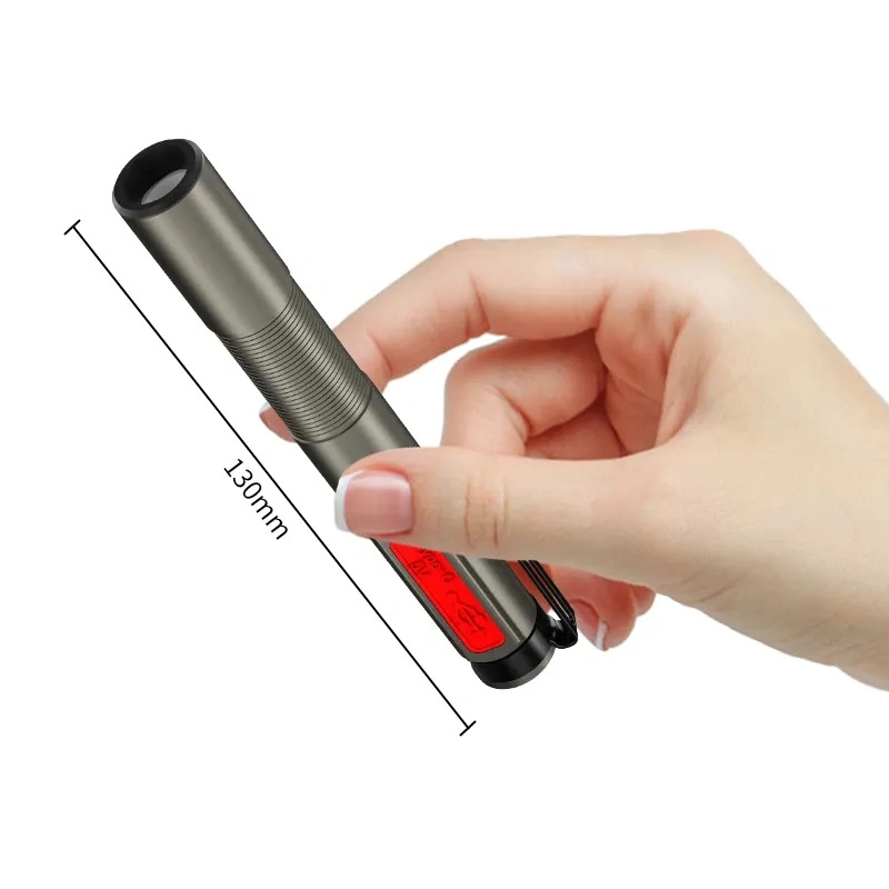 Mini Portable Pocket Built-in Battery Handheld Pen Light for Camping Outdoor Emergency LED Flashlight