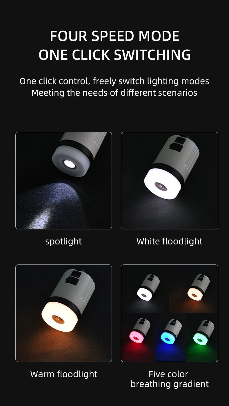 Multifunctional Outdoor Camping Atmosphere Light Integrated Design Waterproof Flashlight Camping Light