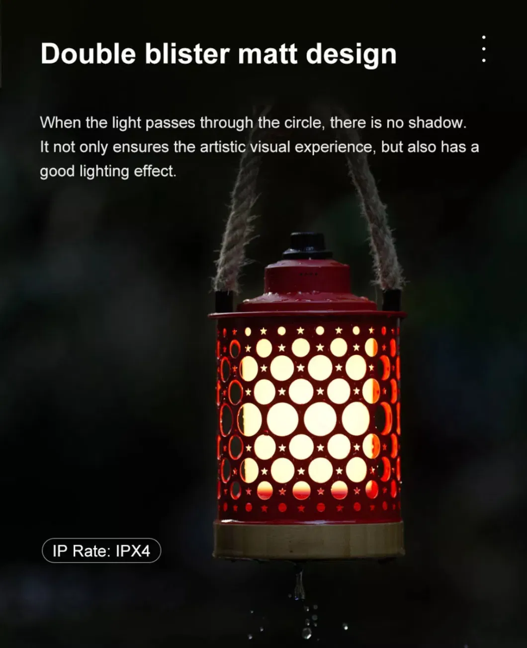 Retro Ring Hemp Rope Portable Dimmable LED Camping Light