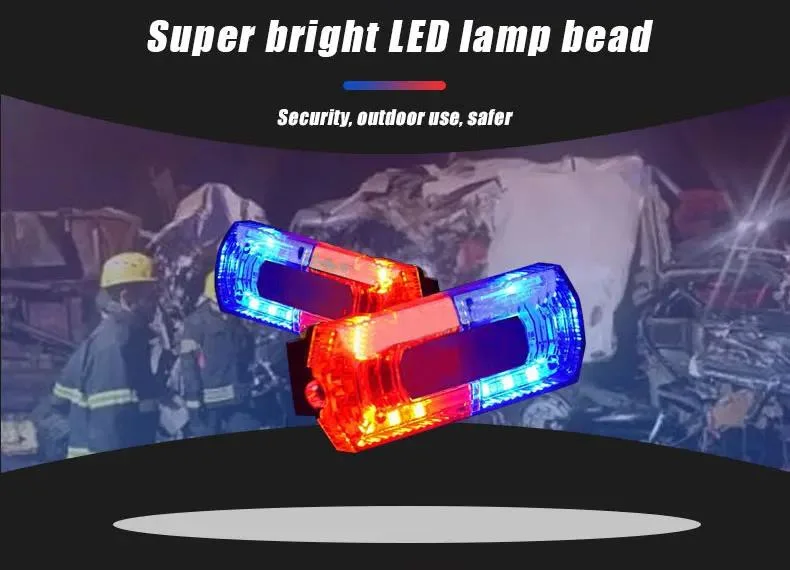 Plastic LED Warning Strobe Lights Red Blue Man Traffic Shoulder Light