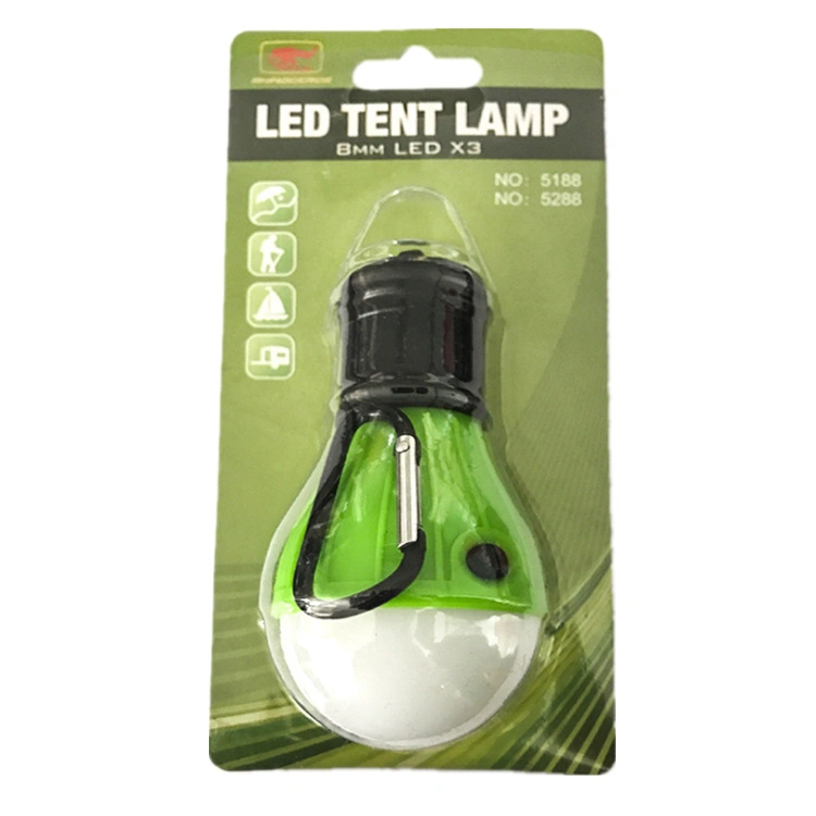 Outdoor Tent Light Waterproof 3LED Portable Hook Lighting Mini Emergency Camping Light