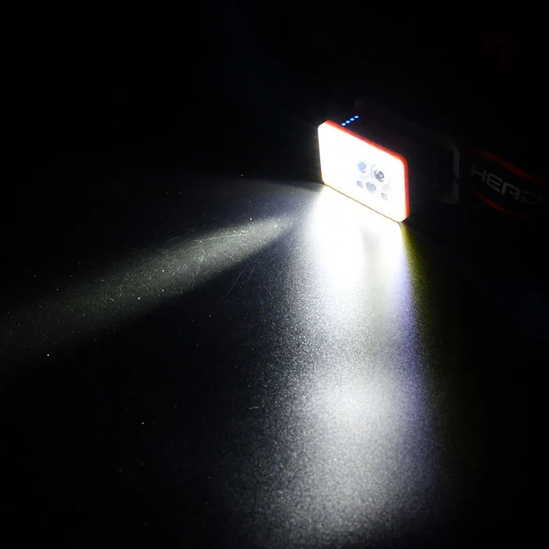 Glodmore2 OEM Adjustable 6 Modes Light LED Headlamp Flashlight, USB Rechargeable Sensor Head Torch for Outdoor